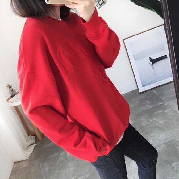 Stereo Mickey Print Red Sweatshirt - Picture 3 of 7